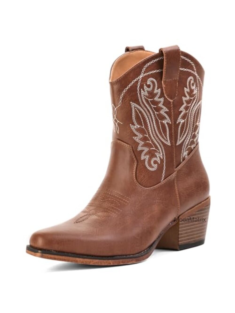 Women's Faux Leather Western Ankle Cowgirl Boots